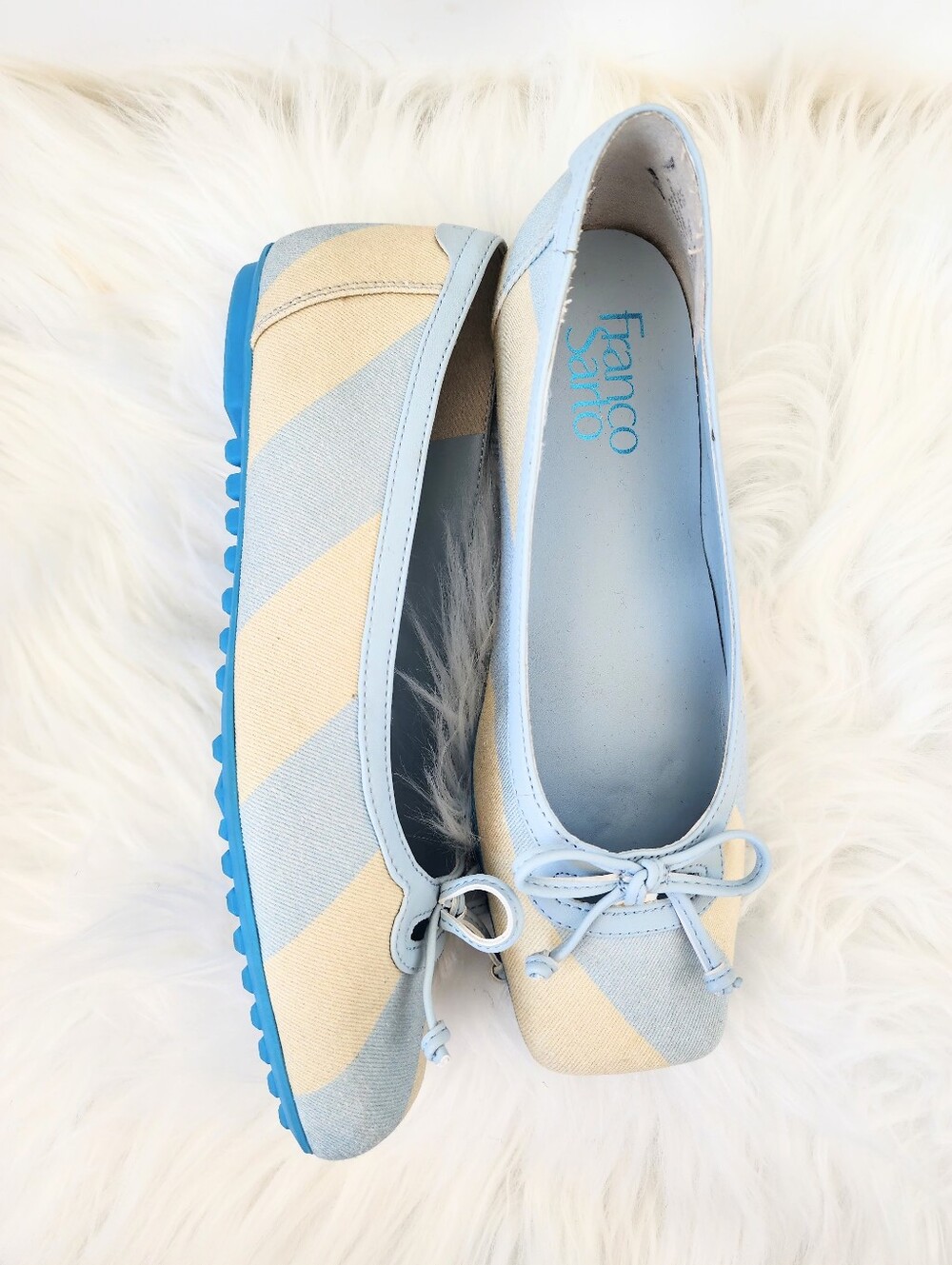 Franco Sarto Light Blue & Cream Ballet Flats Size 5M
